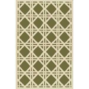   Rug Market Resort Cane 25215 Green and Ivory Country 8 x 10 Area Rug