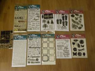   Lot of 10 New Packs of Rubber Stamps for Scrapbooking, etc.  