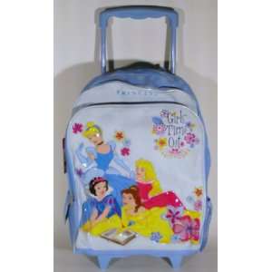   Four Princesses Baby Blue Large Rolling Backpack