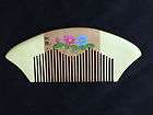 NATURAL WOOD COMB S/HAND PAINTED FLOWERS   CUTE NEW