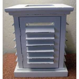  Wood Shutter Candleholder Lantern