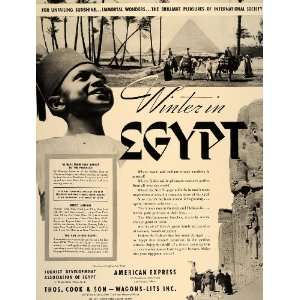  1937 Ad Egypt Travel Cruises Egyptian Pyramids Boy 