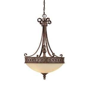   Collection 3 Light Pendant, Crusted Umber Finish with Rust Scavo Glass