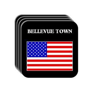  US Flag   Bellevue Town, Wisconsin (WI) Set of 4 Mini 