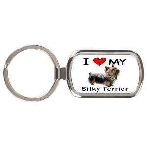  I Love My Silky Terrier Key Chain