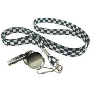   Silver Metal Whistle With Lanyard Fancy Dress Prop