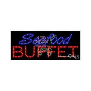  Seafood Buffet LED Sign 11 inch tall x 27 inch wide x 3.5 