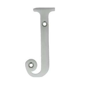 BOLTON Letter J 3 Inch Solid Brass Satin Nickel Finish House Letter 
