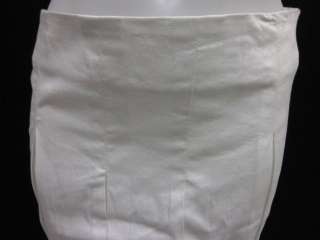 CRISTINA GAVIOLI White Inverted Pleat Straight Skirt 42  