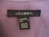 Louben 6 linen blend open front jacket blazer womens purple  
