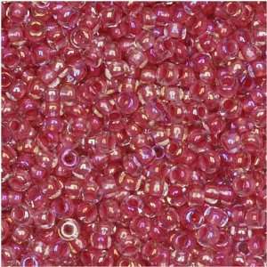  Czech Seed Beads 11/0 Raspberry Lined AB (45 Grams) Arts 