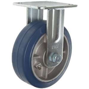 46 Series Plate Caster, Rigid, Rubber on Aluminum Wheel, Ball Bearing 