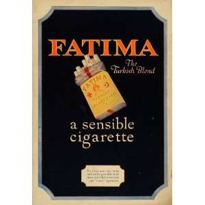  1918 Ad Fatima Turkish Blend Cigarette Smoking Tobacco 
