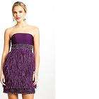 NWT Sue Wong Long Boatneck Feather Dress *Size 6  