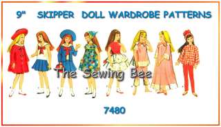 7480 Skipper Doll wardrobe Pattern 9 Barbie Sister  