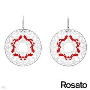  ROSATO Made in Italy Nice Earrings Crafted in Red Enamel 