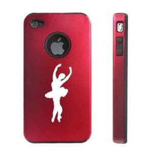  Apple iPhone 4 4S 4G Red D1108 Aluminum & Silicone Case 