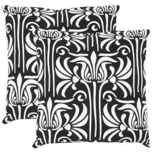 Safavieh PIL409A SET2 Damia Decorative Pillows in Black and White (Set 