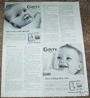 1967 ad Curity Baby Diapers diaper  cute babies Kendall  