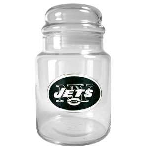   York Jets NFL 31oz Glass Candy Jar   Primary Logo