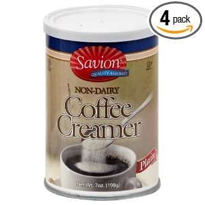 Savion Powdered Plain Coffee Whitener, 7 Ounce (Pack of 4)  