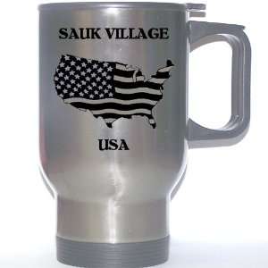  US Flag   Sauk Village, Illinois (IL) Stainless Steel Mug 