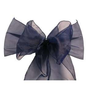  Navy Organza Sashes Chair Bows (Pack of 25) Made in USA 