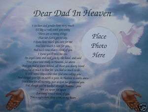 Dear Dad In Heaven Poem In Loving Memory Memorial Verse  