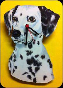 DALMATIAN Hand Made Wooden Dog Clock      NEW  