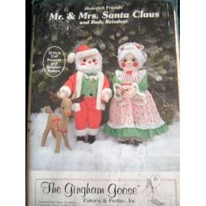 MR. & MRS. SANTA CLAUS AND RUDY REINDEER   HEARTFELT FRIENDS SEWING 