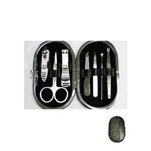Premium quality 7 Piece Leather Manicure Set   Model# 1060 (Black Case 