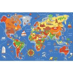 Learning Carpets LC 177 Play Carpet Where In The World Multi Kids Rug 