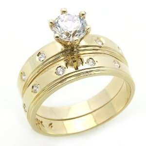  14K Engagement Ring 1ctw CZ Cubic Zirconia Solitaire Ring 
