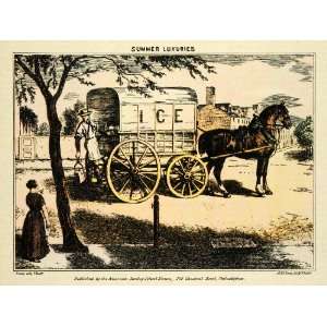  1933 Print Ice Cart Horse Wagon American Sunday School 