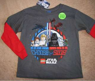 STAR WARS Lego *Choose Your Side* Glows in Dark L/S Layer Shirt sz 5/6 