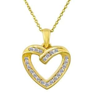  Dazzling .50 Carat Channel Set Diamond Heart Pendant 