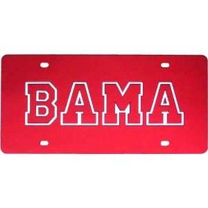   Mirror License Plate W/BAMA in Silver Outline