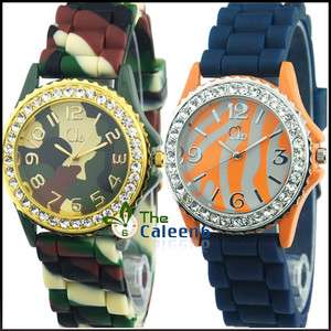NEW Silicone Sports Crystal Rubber Unisex Fashion Water Resistant 