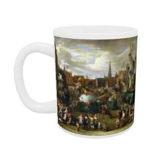 Festival at Antwerp (oil on canvas) by Alexander van Bredael   Mug 