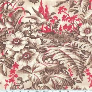  45 Wide Antique 1800s Blend Berry Vine Rose Fabric By 