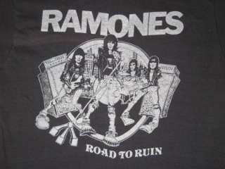 1978 RAMONES VINTAGE TOUR T SHIRT ROAD TO RUIN 70s tee  