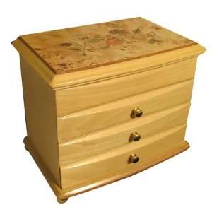 Ambrose Upright Jewelry Box with Floral Inlay Design in 