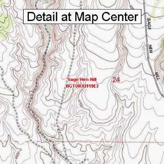 USGS Topographic Quadrangle Map   Sage Hen Hill, Oregon (Folded 