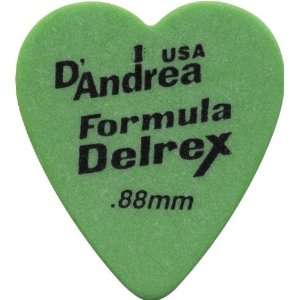 DAndrea 323 Heart Delrex Delrin Picks One Dozen Green 