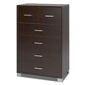 Sarmog 772 Decorative 6 Drawer Wood Cabinet with Chrome Plated Feed 