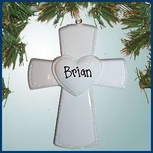  Personalized Christmas Ornaments   White Cross 