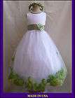 WHITE SAGE GREEN INFANT PAGEANT PROM FLOWER GIRL DRESS S M L XL 2 4 6 