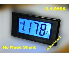 DC 0 1.999A DC Blue LCD Digital Panel Amp Meter Doesnt require shunt 