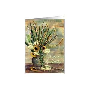 Deepest Sympathy Vase of Flowers, Hydrangea, Sunflower, Forsythia 