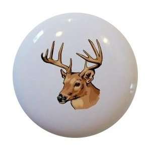 Deer Buck Ceramic Cabinet Drawer Pull Knob
